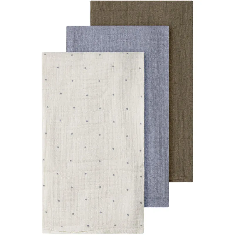 Lil'Atelier Turtledove Sepia Tint/Sleet Nbnisleys 3-Pakning Nappies Lil Noos