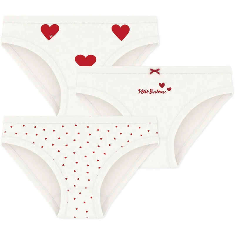 Petit Bateau Hearts Truser 3-Pack