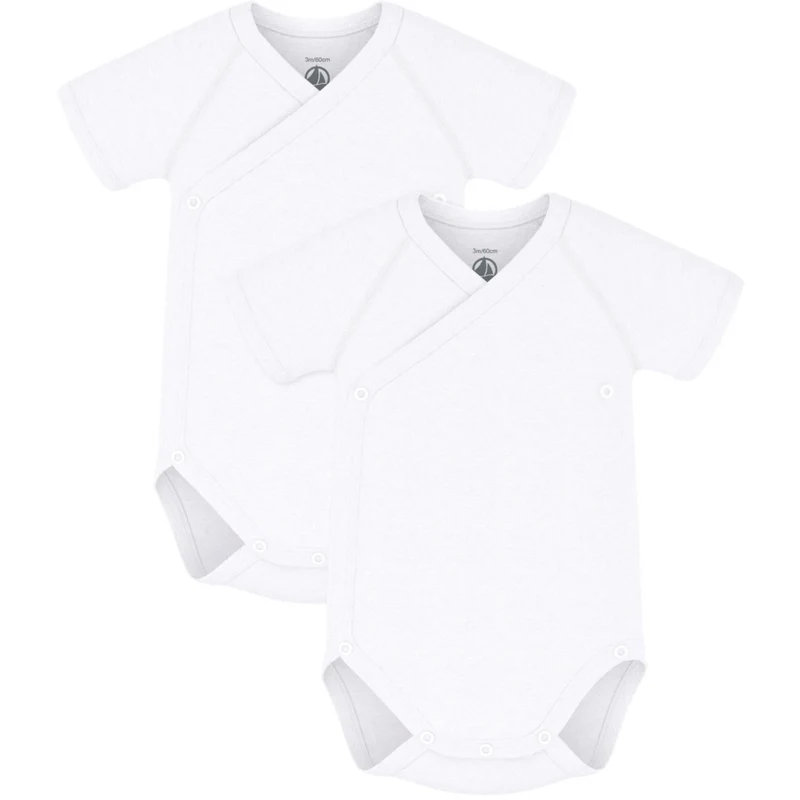 Petit Bateau White Short Sleeve Body 3-Pack
