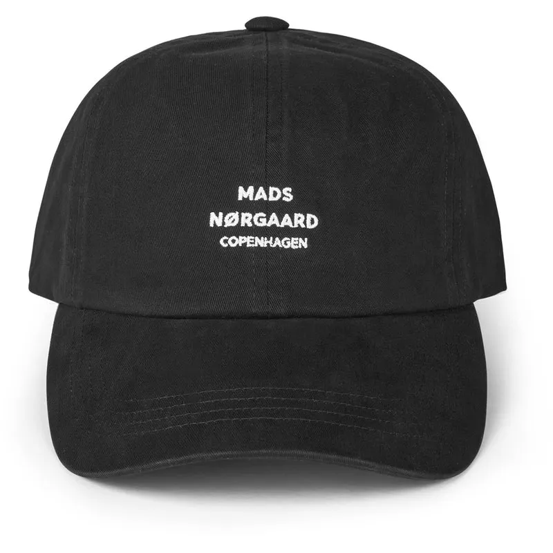 Mads Nørgaard Black Soft Twill Cash Caps