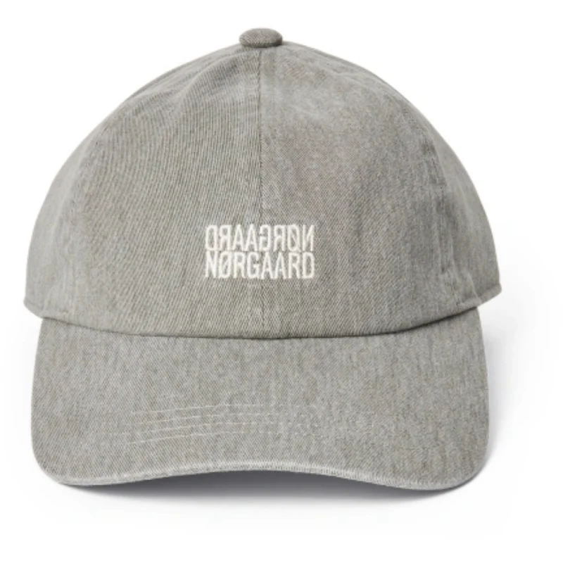 Mads Nørgaard Grey Melange Washed Bomull Twill Speil Coal Caps