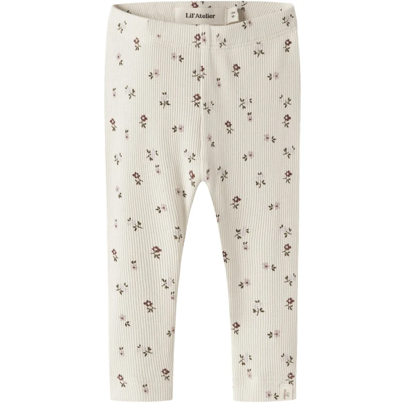 Lil'Atelier Turtledove Floral -Nbfgago Slim Leggings Lil Noos