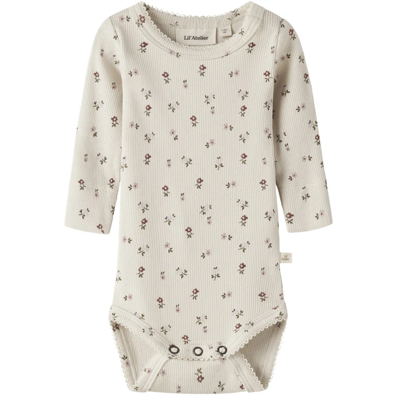 Lil'Atelier Turtledove Floral -Nbfgago Ls Slim Body Lil Noos