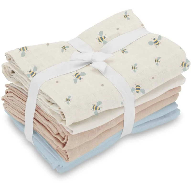 Vanilla COPENHAGEN Milk, Beige, Rose Honeybee Happy Muslins 6-Pakke