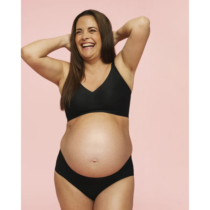 momkind Black Ultra Seamless Under Belly Briefs, 2-Pack