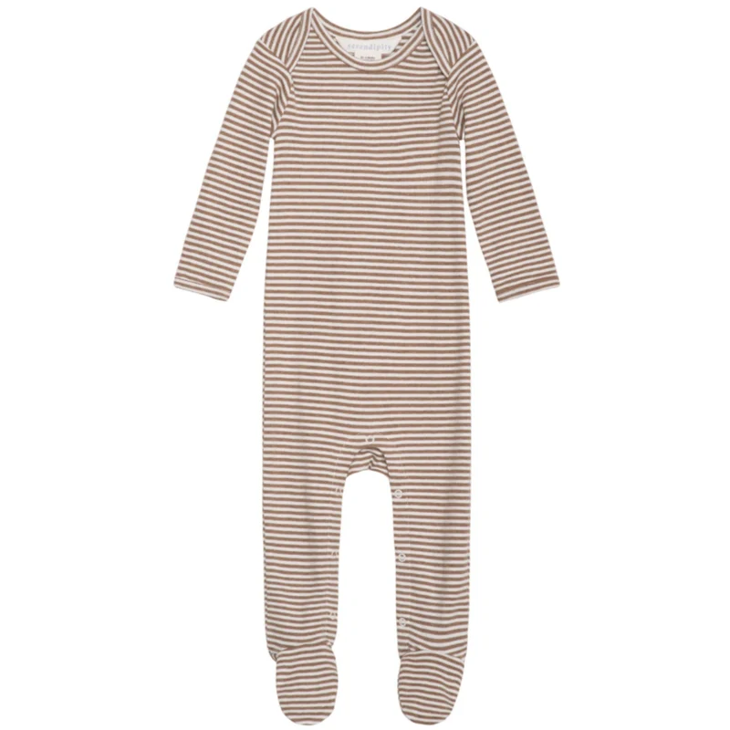 Serendipity Almon/Ecru Baby Dress Stripe-føtter