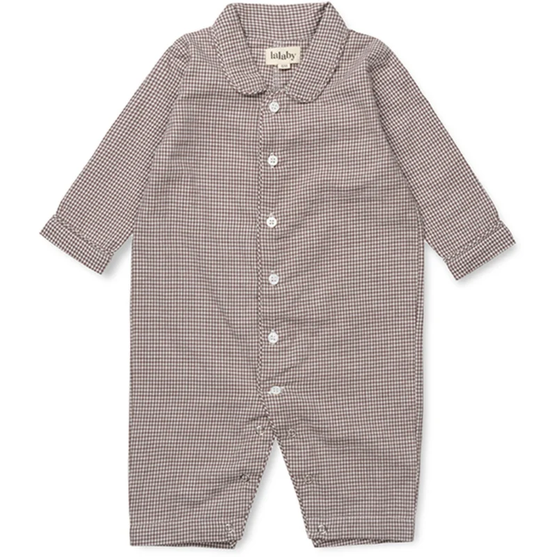 Lalaby Tiny Check Brown Classic Pj Drakt