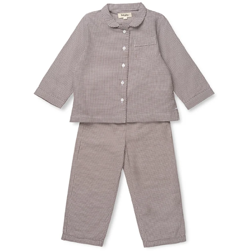 Lalaby Tiny Check Brown Classic Pyjamas