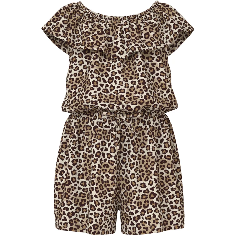 Name It Turtledove Leopard Nmfvinaya Ss Playsuit