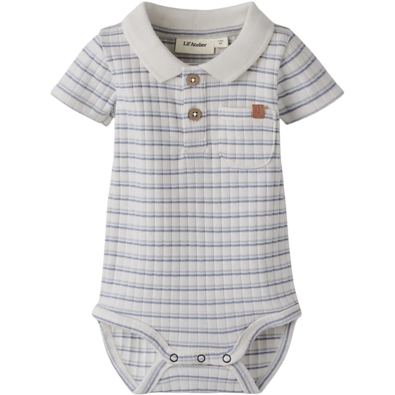 Lil'Atelier Coconut Milk Dusty Blue Nbmhaldur Ss Slim Body Lil