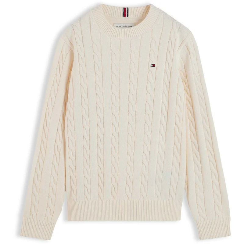 Tommy Hilfiger Ivory Petal Bomull Cable Sweater
