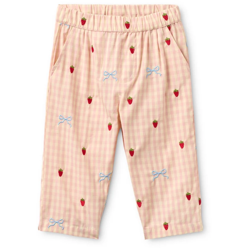 Flöss Berry/bow Gingham Dolly Bue Bukser
