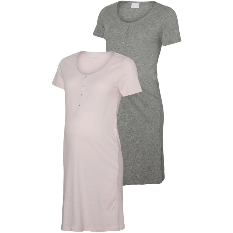 Mama;licious Chalk Pink Light Grey Melange Mlmira Jrs Natkjole 2F 2-P Noos