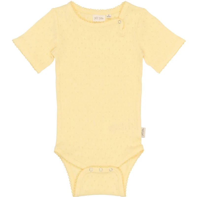 Petit Piao Mellow Yellow Ppsuze S_S Pointelle Body