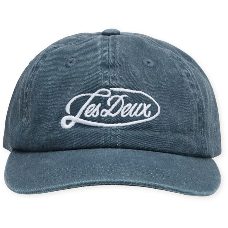 Les Deux Kids Dark Denim Blue Logo Dad Caps KIDS