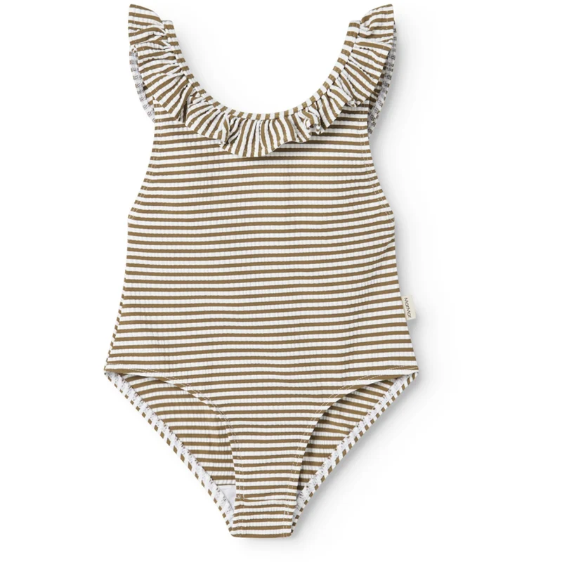 MarMar Seersucker Swim Dark Bronze Stripe Swilla Bathing Drakt