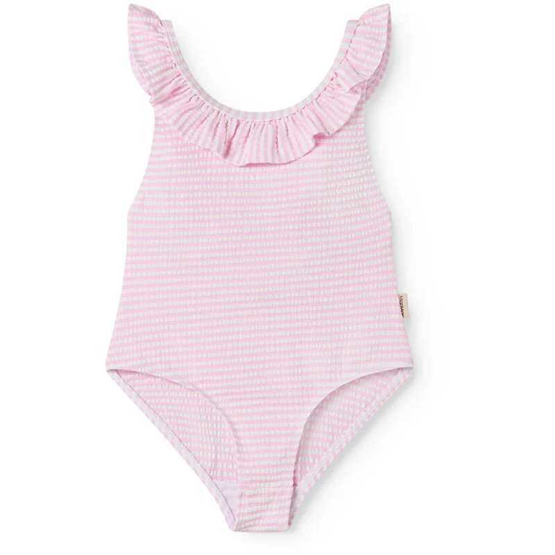 MarMar Seersucker Swim Pink Stripe Swilla Bathing Drakt