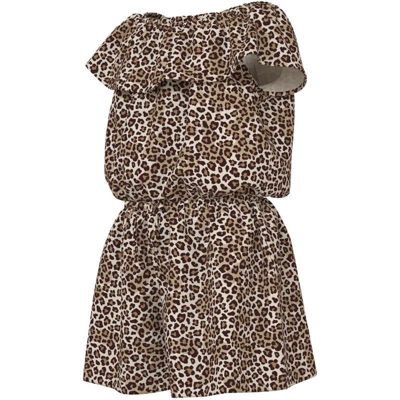 Name It Turtledove Leopard Nkfvinaya Ss Playsuit Fffff Noos