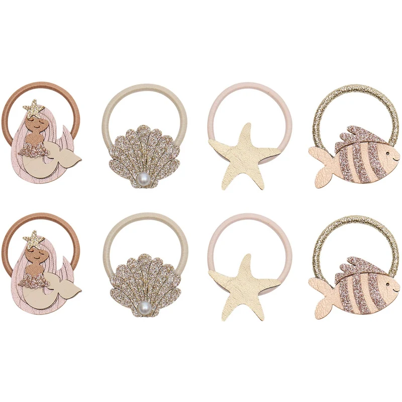 Mimi & Lula 8 Hårelastikker - Mini Mermaid Oceal Pearl