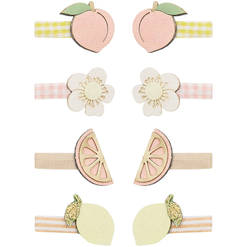 Mimi & Lula 8 Hårclips - Mini Citrus Peaches And Cream