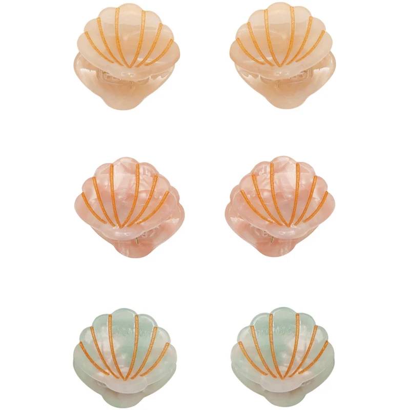 Mimi & Lula 6 Hårklemmer - Mini Shell Ocean Pearl