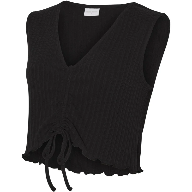 Mama;licious Black Mlhatha Sl Crop Jrs Topp