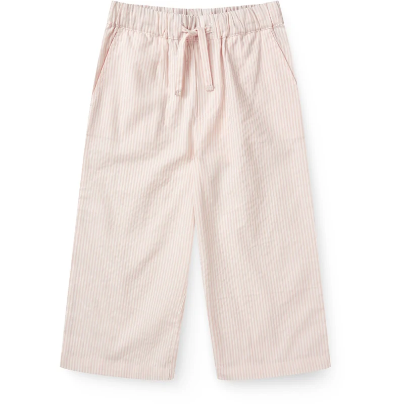 COPENHAGEN COLORS Dusty Rose W Cream Stripe Seersucker Pajama Bukser