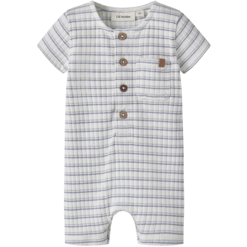 Lil'Atelier Coconut Milk Dusty Blue Nbmhaldur Ss Loose Kort Drakt Lil