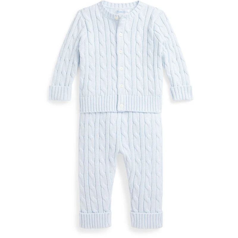 Ralph Lauren Baby Pearl Blue Baby Boy Jumper Sett
