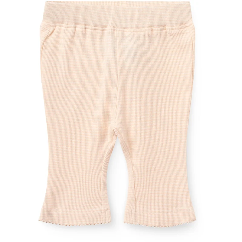 COPENHAGEN COLORS Dusty Rose Stripe Stripe Modal Rib Flare Pant W. Picot & Bue