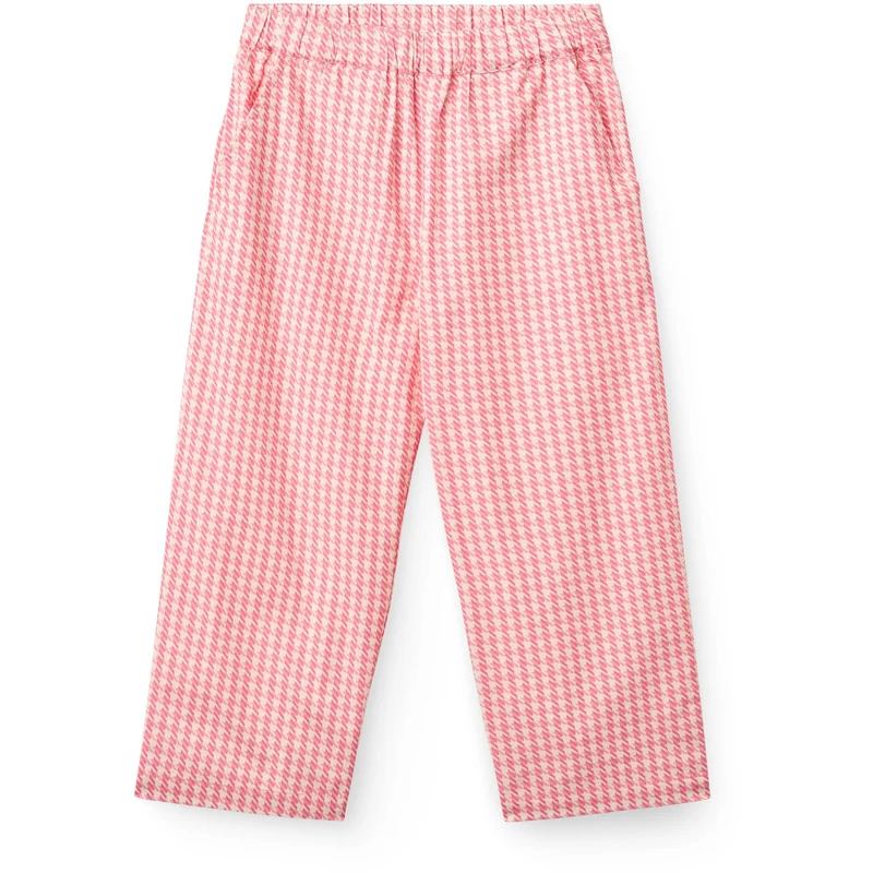 COPENHAGEN COLORS Pink Houndstooth Mini Houndstooth Bukser