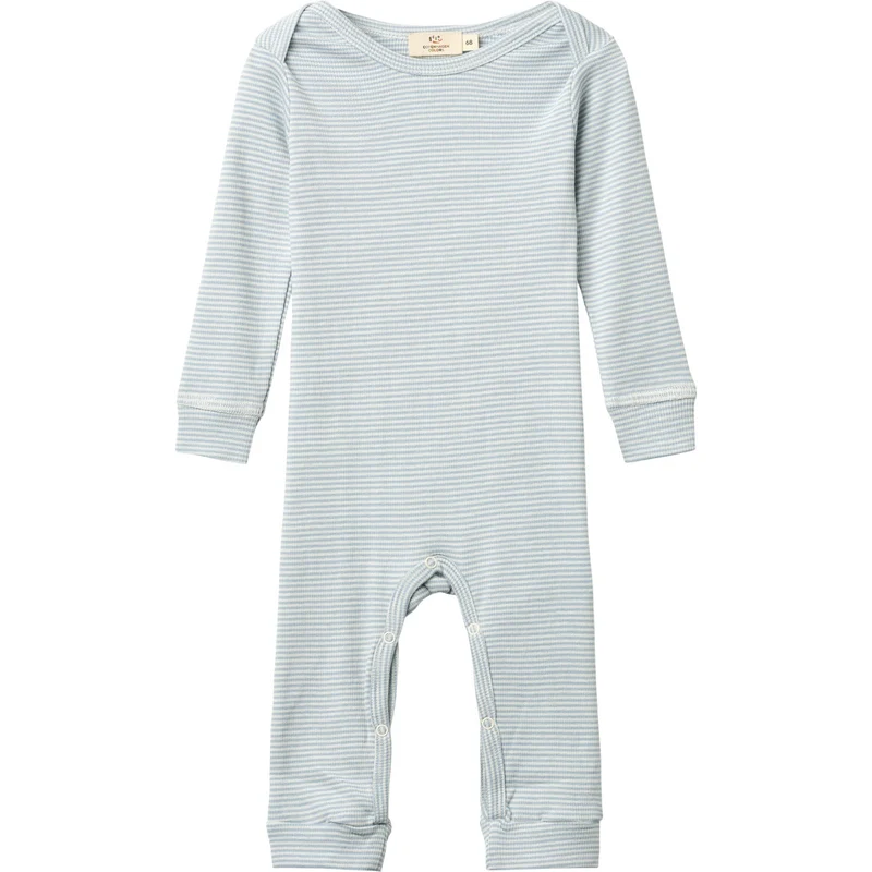 COPENHAGEN COLORS Dusty Blue/Cream Stripe Modal Full Body Romper