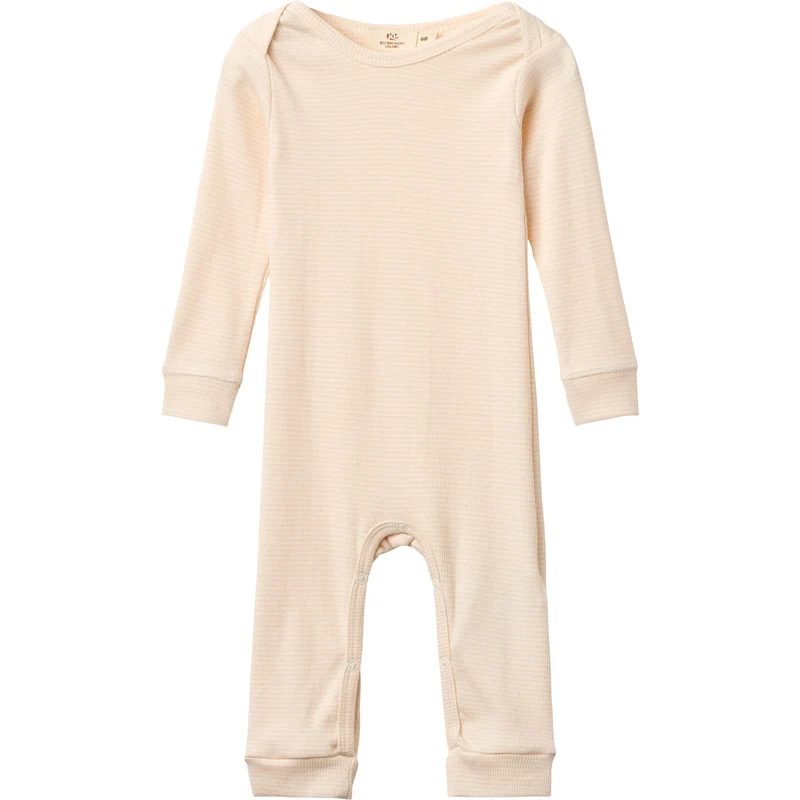 COPENHAGEN COLORS Dusty Rose/Cream Stripe Modal Full Body Romper