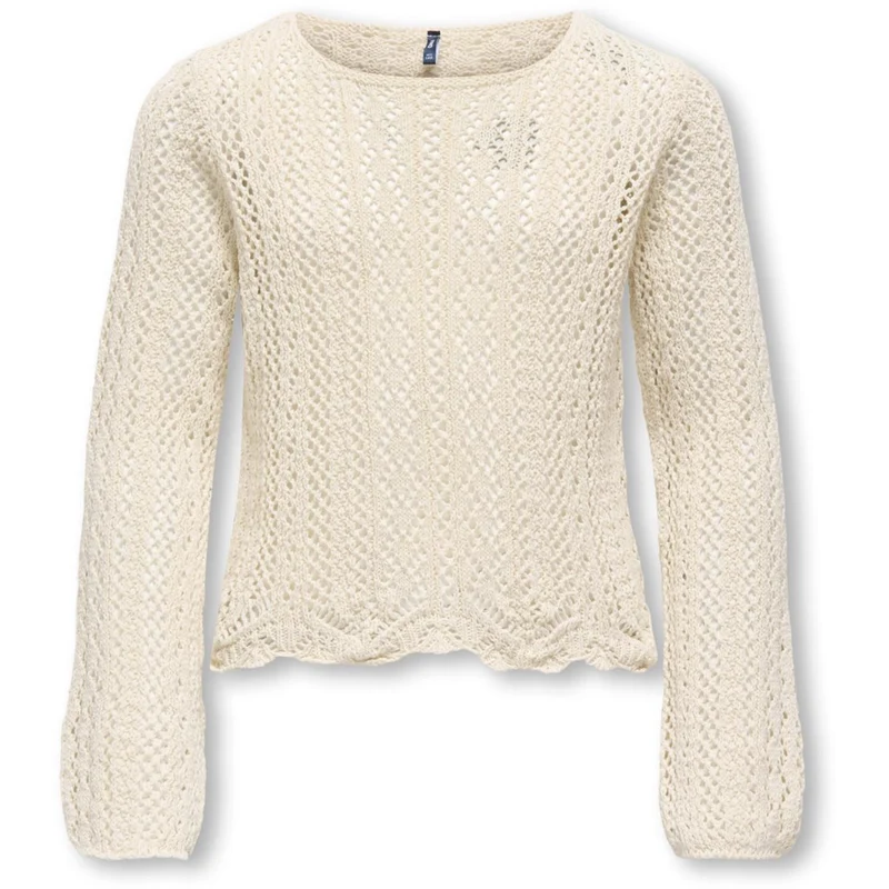 kids ONLY Ecru Kognola Wa Life L/S Pullover Knt