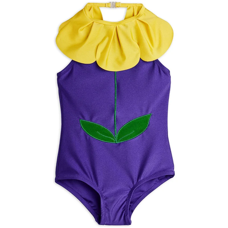 Mini Rodini Purple Flower Halterneck Bathing Drakt