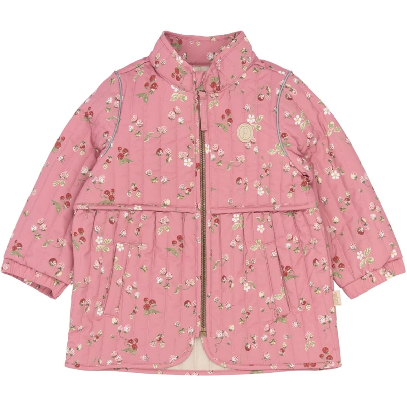 Petit Piao Dusty Rose Strawberry AOP PPEver Thermo Long Jakke