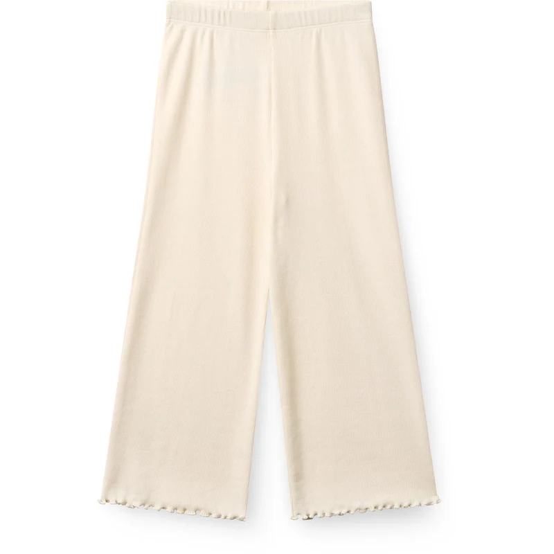 COPENHAGEN COLORS Cream Modal Rib Wide Bukser