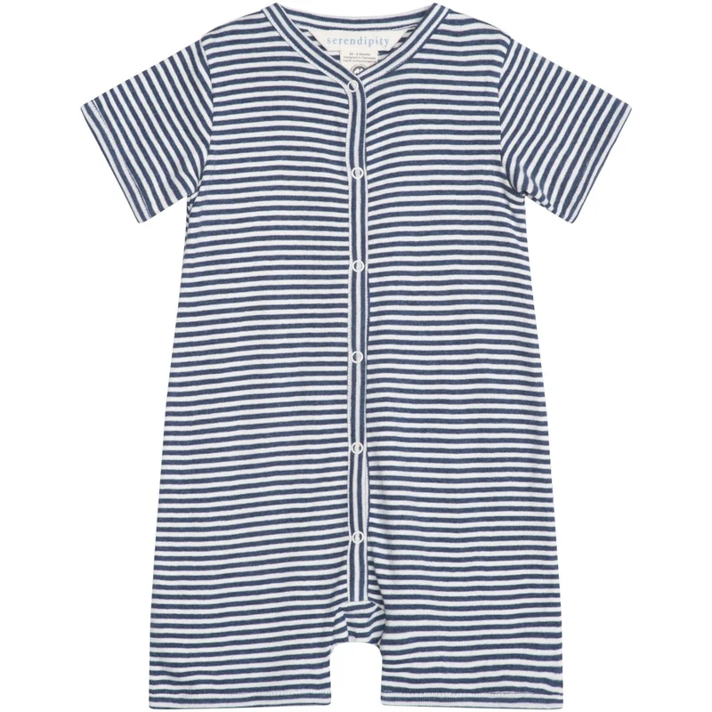 Serendipity Navy/Offwhite Baby Kort Drakt Stripe
