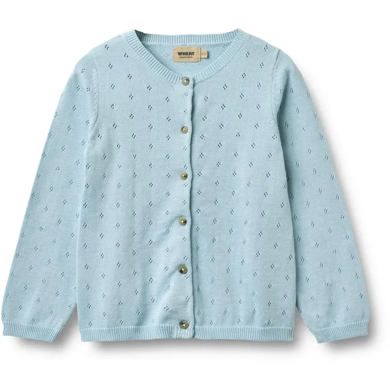 Wheat Summer Sky Strikk Cardigan Maia