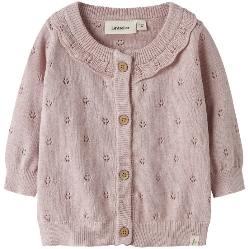 Lil'Atelier Peach Whip Melange Nbfdorina Ls Strikk Card Lil