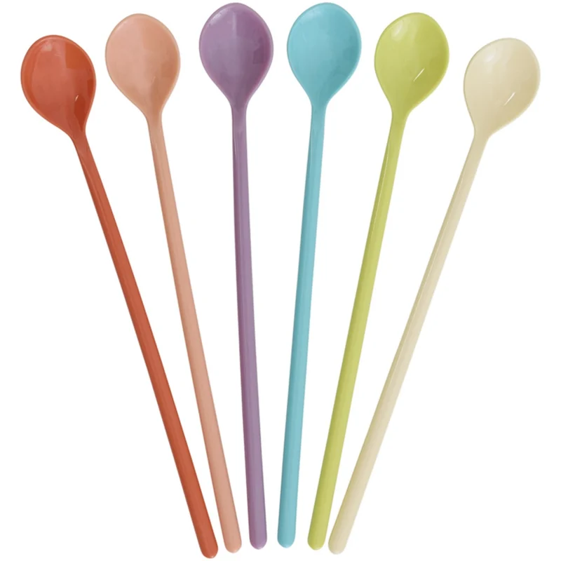 Rice Melamin Latte Skjeer In Asst. Glory Days Colors - Sett Of 6