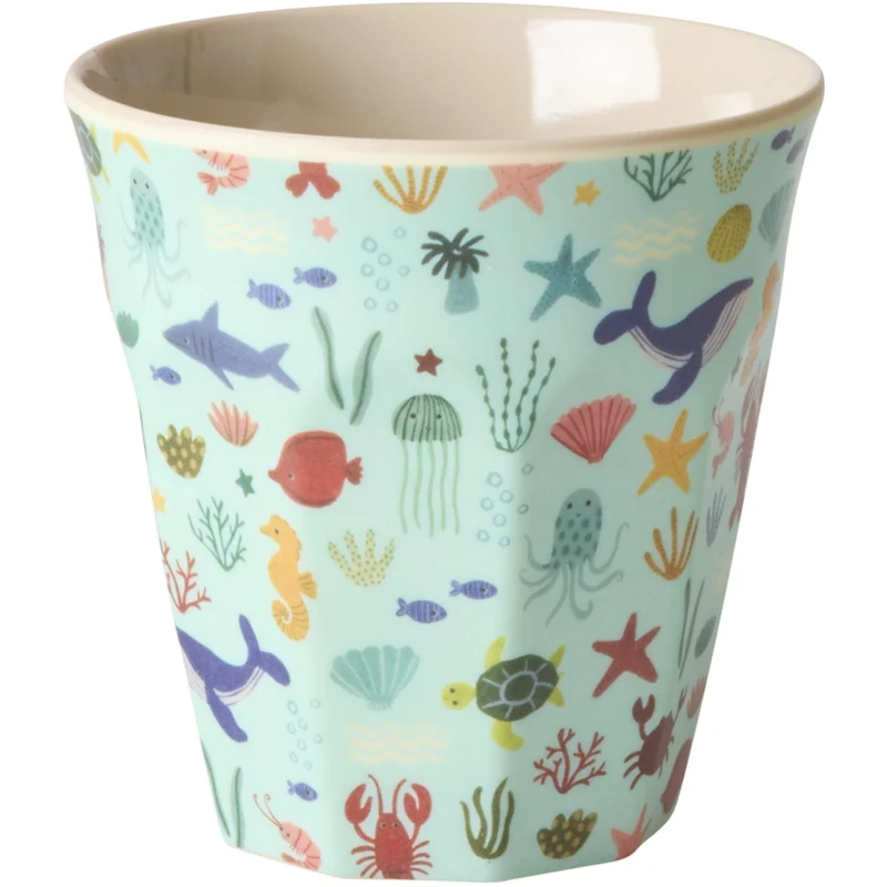 Rice Melamin Kopp Med Blue Ocean Print - Medium - 250 Ml