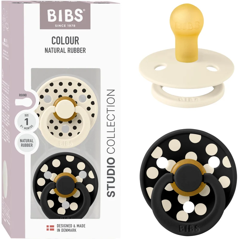Bibs Ivory/Black Smokk Studio Colour 2-Pakning Polka Latex