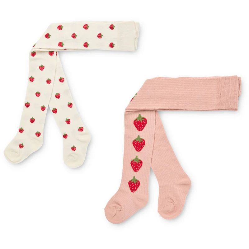 Flöss Pointelle Berry 2-pack Vera Strømpebukser 2-pack