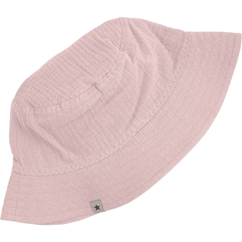 Huttelihut Pale Mauve Bøtte Lue Muslin