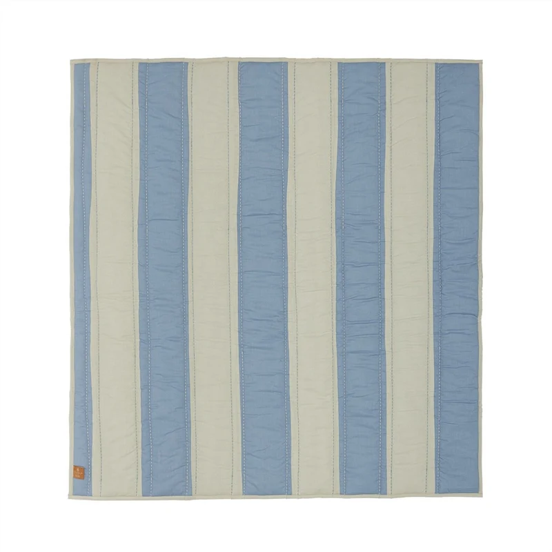 OYOY Blue/Clay Striped Vattert Pledd