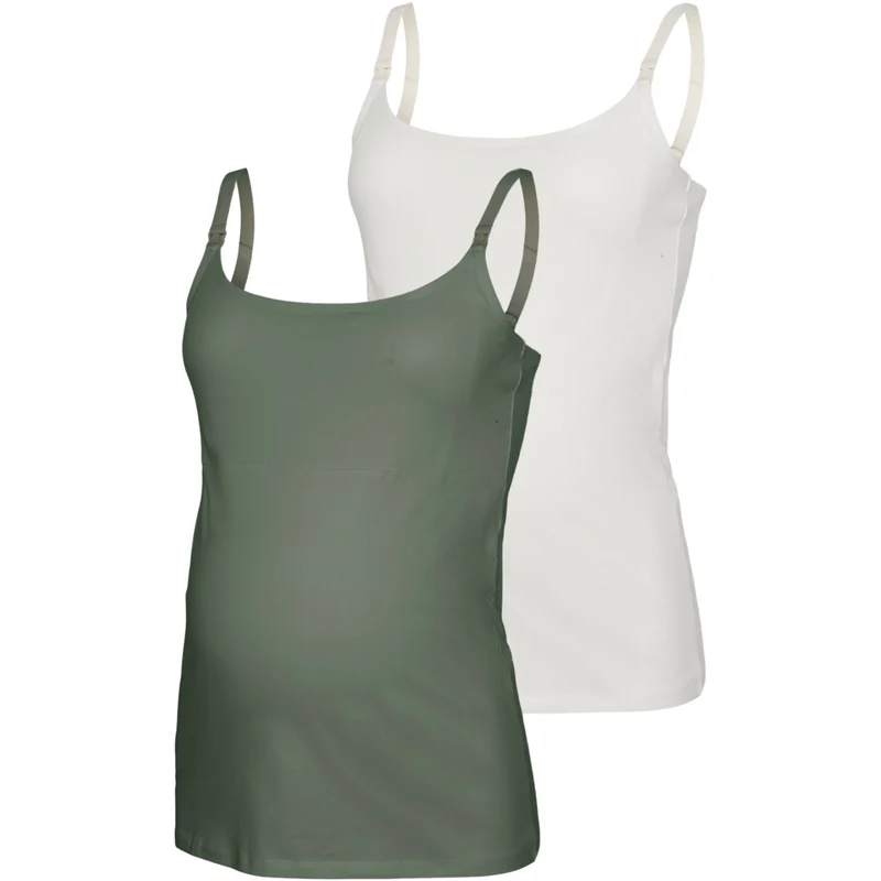 Mama;licious Sea Spray Snow White Mlkerrie Stropp Jrs Topp 2F 2-Pakning Noos