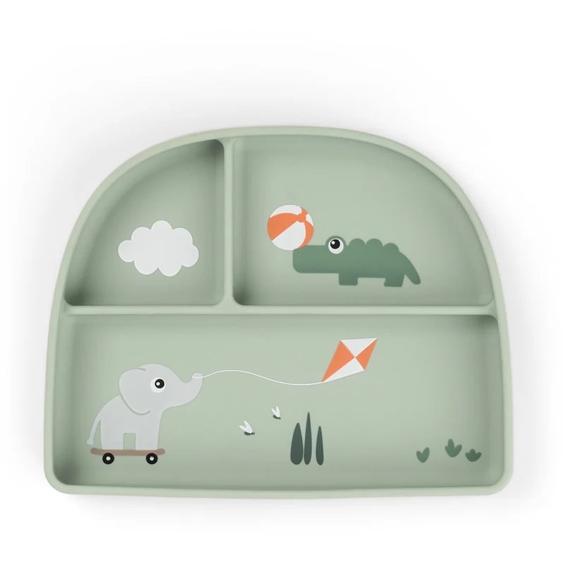 DonebyDeer Playground Green Stick&Stay Inddelt Tallerken