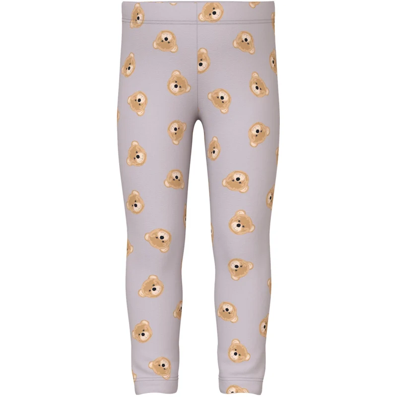 Name It Lilac Marble Teddy Bears Nmfvivian Aop Leggings