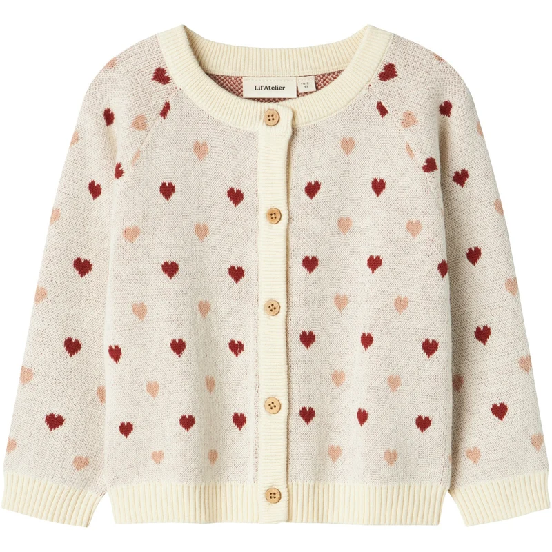 Lil'Atelier Turtledove Red Heart Nmfsaran Ls Strikk Card Heart Lil
